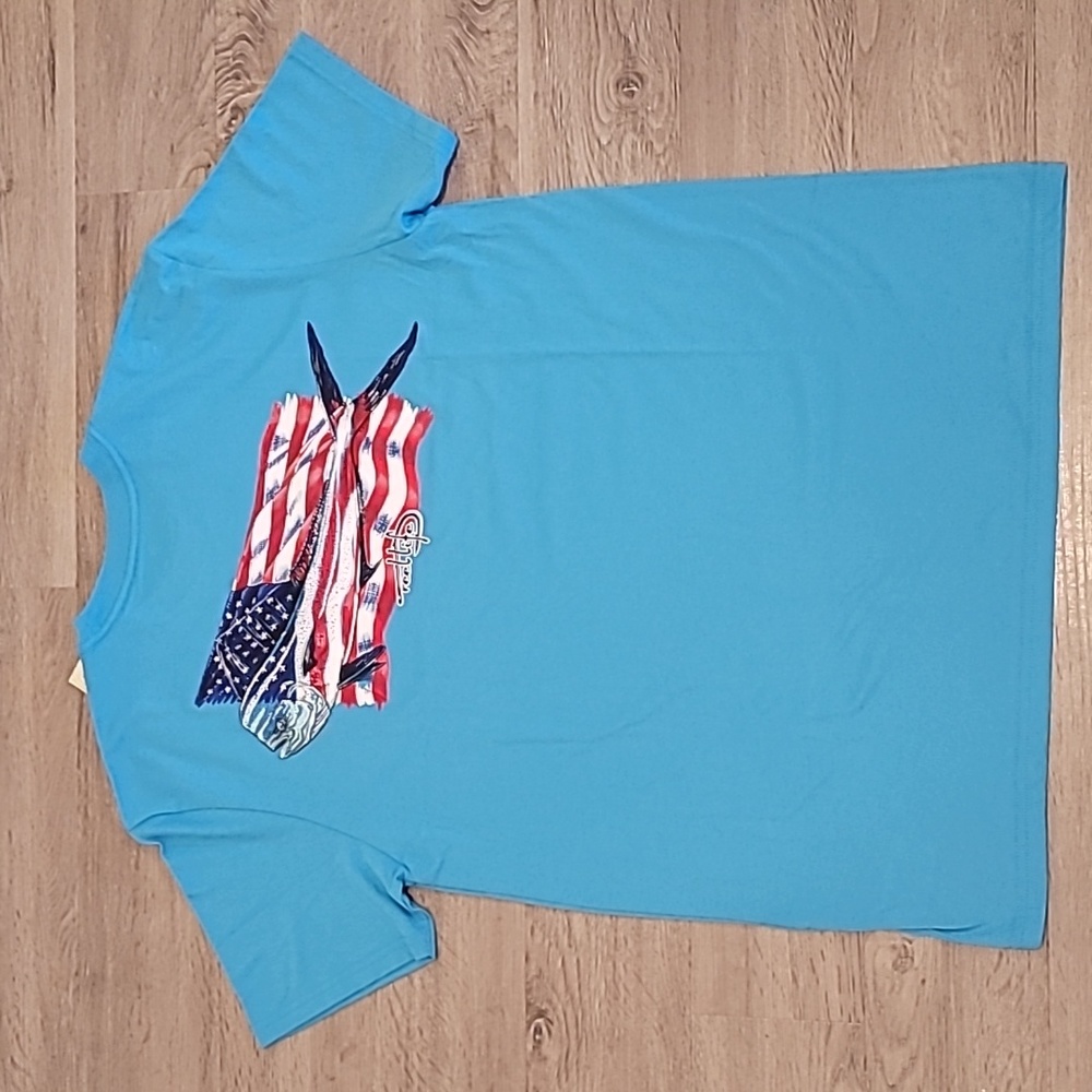 Men's  Short Sleeve T-Shirt Size Large Reel Life - Picture 2 of 8
